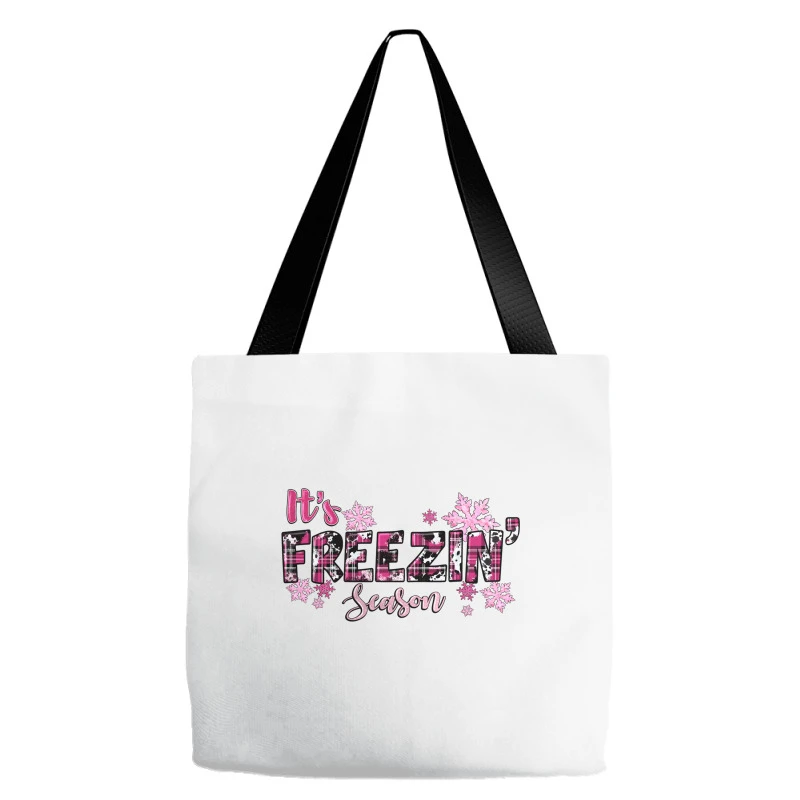 It's Freezin Season Pink Christmas Tote Bags 4 It's Freezin Season Pink Christmas Tote Bags - Image 2