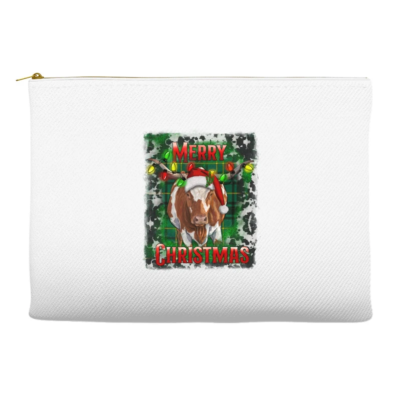 Western Merry Christmas Longhorn Cow Accessory Pouches 4 Western Merry Christmas Longhorn Cow Accessory Pouches - Image 2