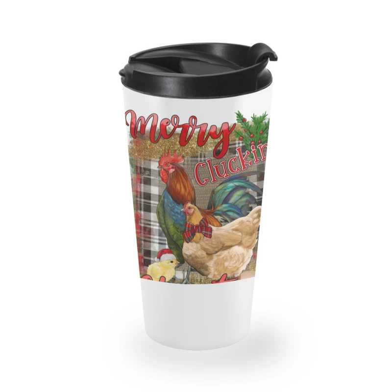 Merry Cluckin' Christmas Travel Mug 4 Merry Cluckin' Christmas Travel Mug - Image 2