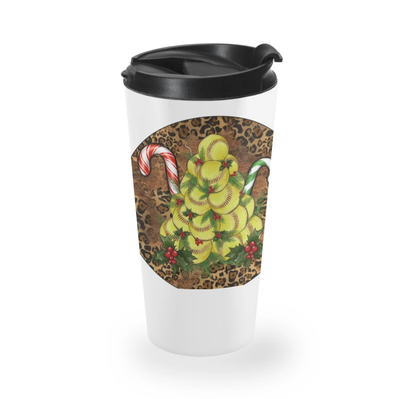 Softball Leopard Christmas Travel Mug 4 Softball Leopard Christmas Travel Mug - Image 2