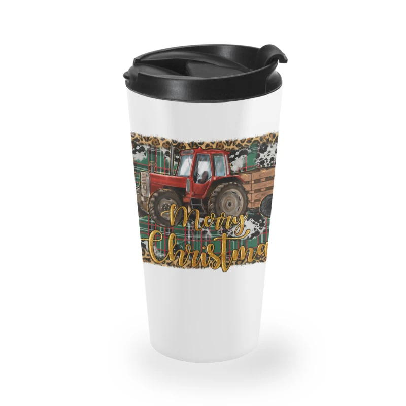 Merry Christmas Farm Tractor Travel Mug 4 Merry Christmas Farm Tractor Travel Mug - Image 2