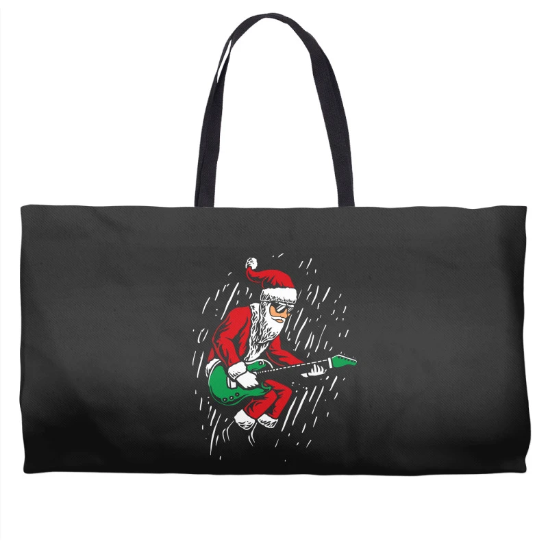 Santa Playing Guitar Christmas Pajama Musician Weekender Totes 4 Santa Playing Guitar Christmas Pajama Musician Weekender Totes - Image 2