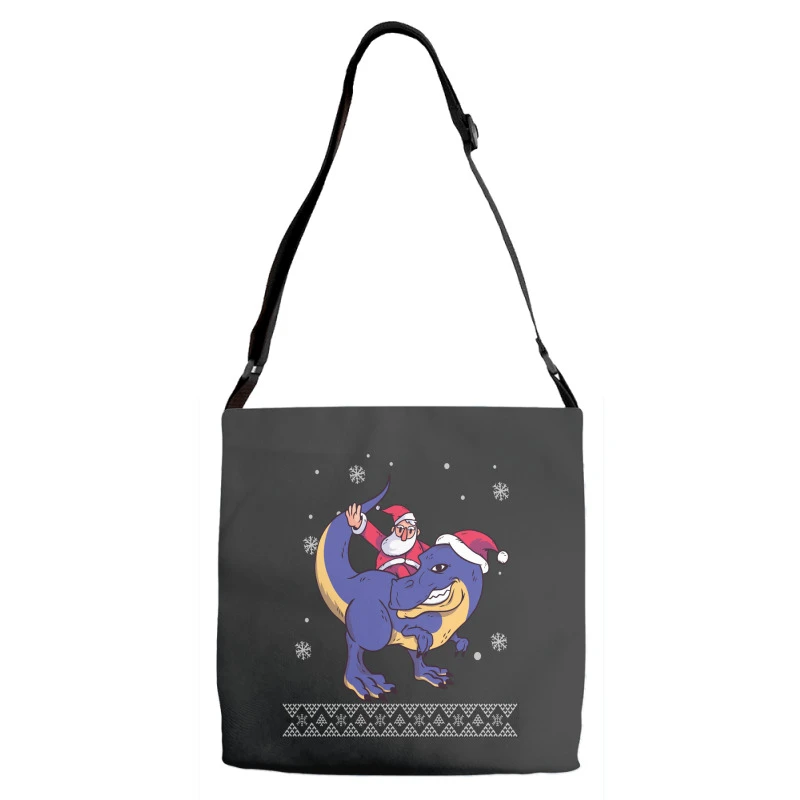 Santa Riding Dinosaur Ugly Christmas Xmas Matching Adjustable Strap Totes 4 Santa Riding Dinosaur Ugly Christmas Xmas Matching Adjustable Strap Totes - Image 2